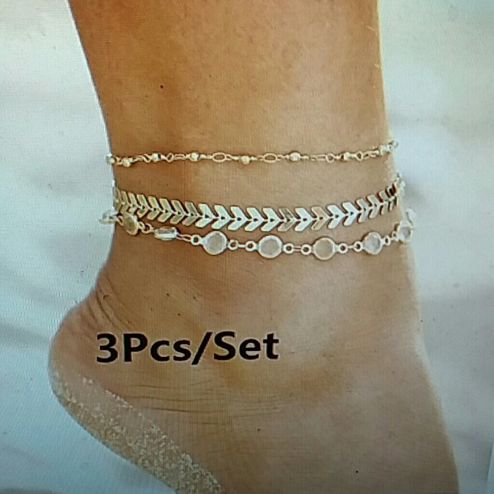 3 piece anklet set